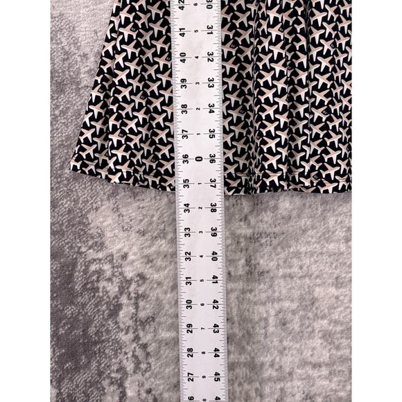 Brooks Brothers Red Fleece Dress Small Womens Airplane Print Wrap Jersey Stretch - Picture 6 of 8